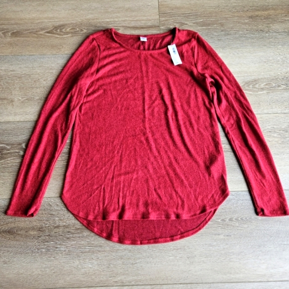 NWT Red Black Old Navy Long Sleeve Crew Neck Lightweight Soft Sweater | Small